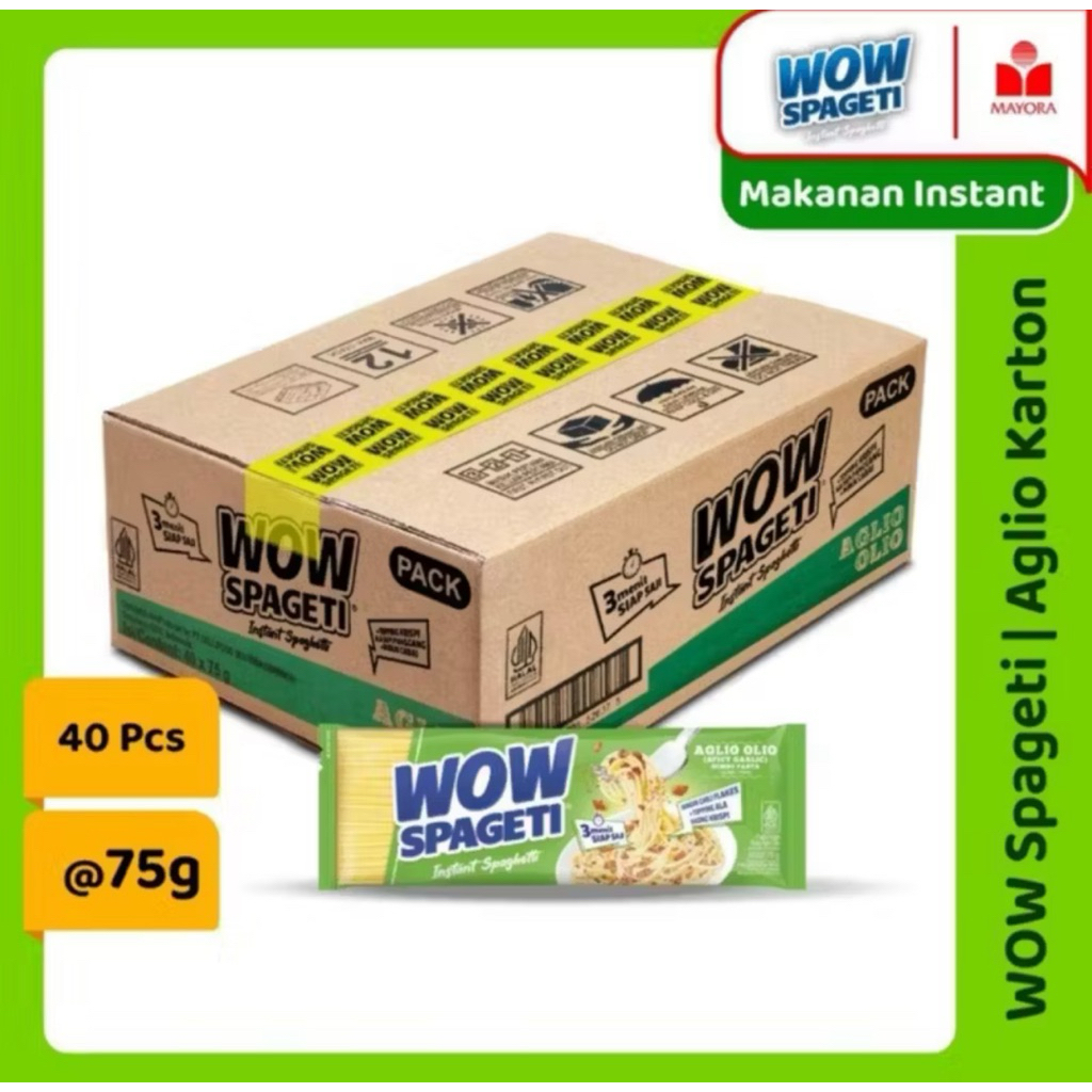 

WOW SPAGETI AGLIO OLIO - Instant Spagheti (satu dus isi 40 bungkus)
