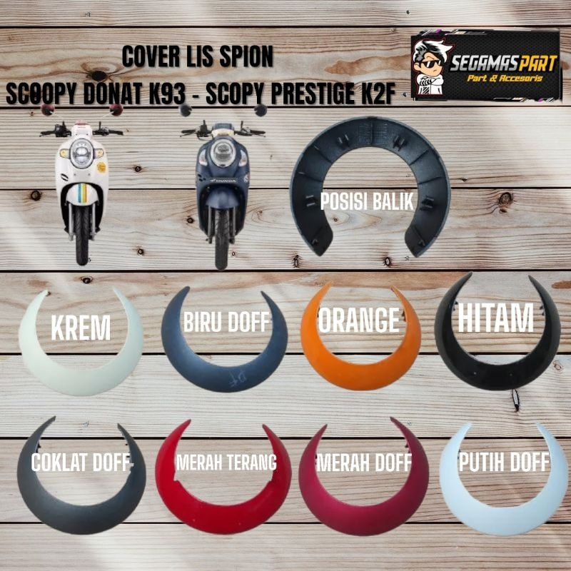 Cover list spion Scoopy donat 2017 K93 Scoopy New prestige 2021 K2F Hitam Merah Orange Putih Biru Kr