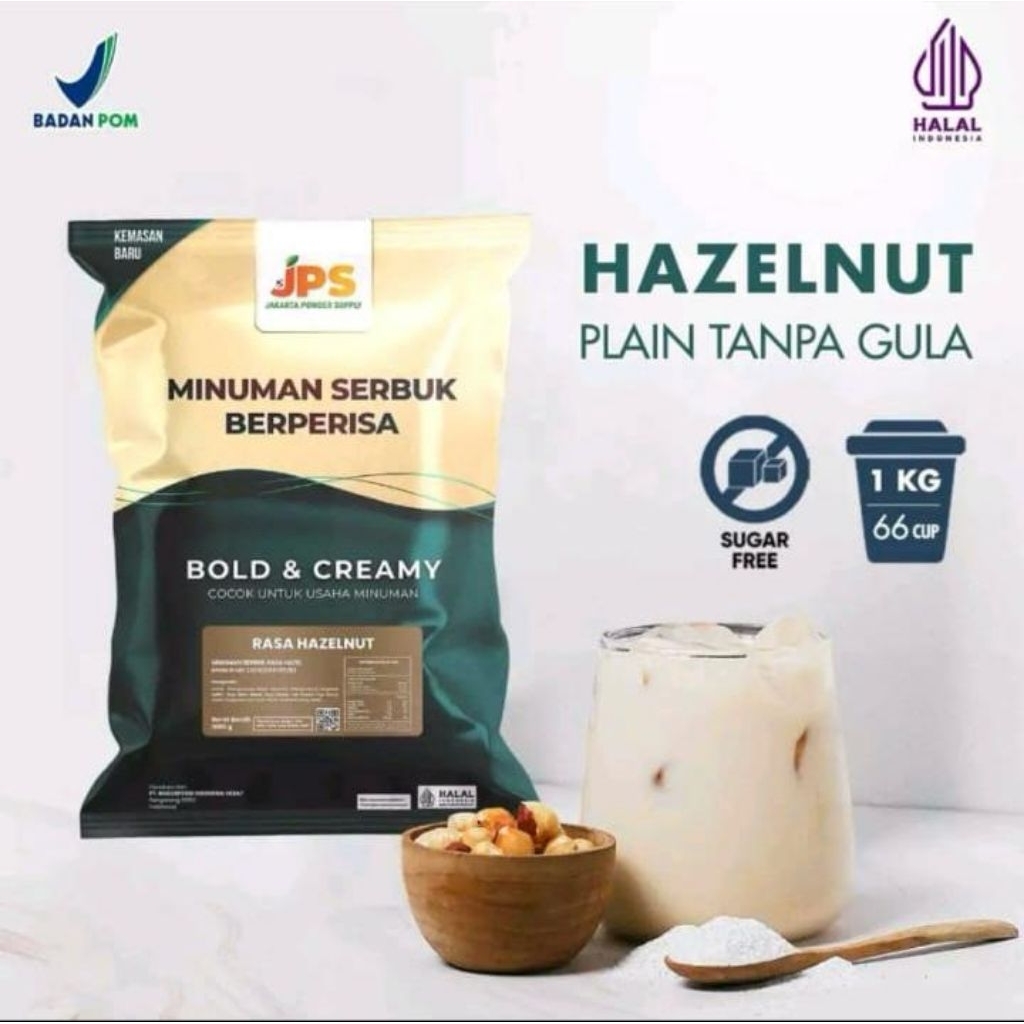 

Powder Drink JPS Bubuk Minuman Rasa Hazelnut Plain 1 Kg