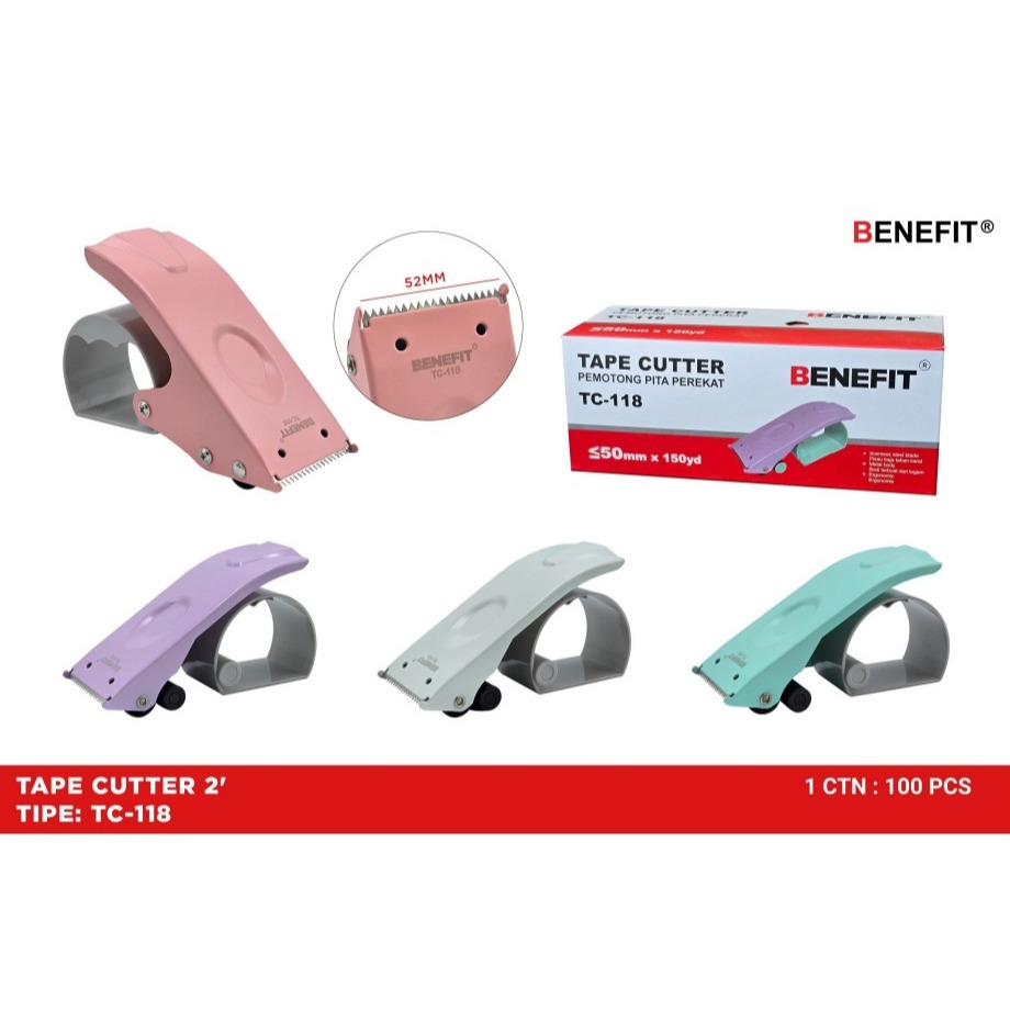 

TAPE CUTTER BENEFIT WARNA PASTEL TC-118 ADIS118 MM