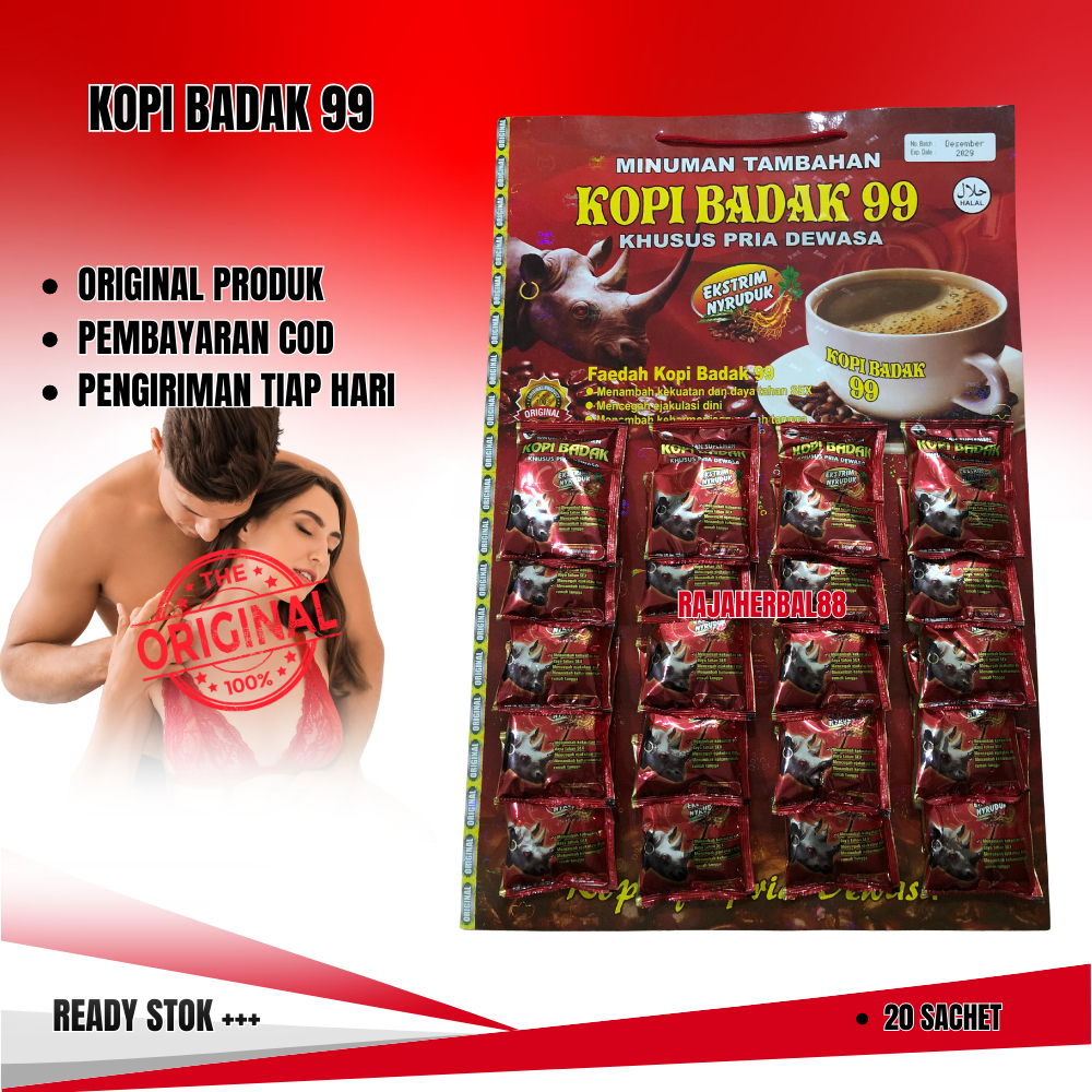 Kopi Papan Cap badak 99 Original 20 Sachet Extra Nyeruduk