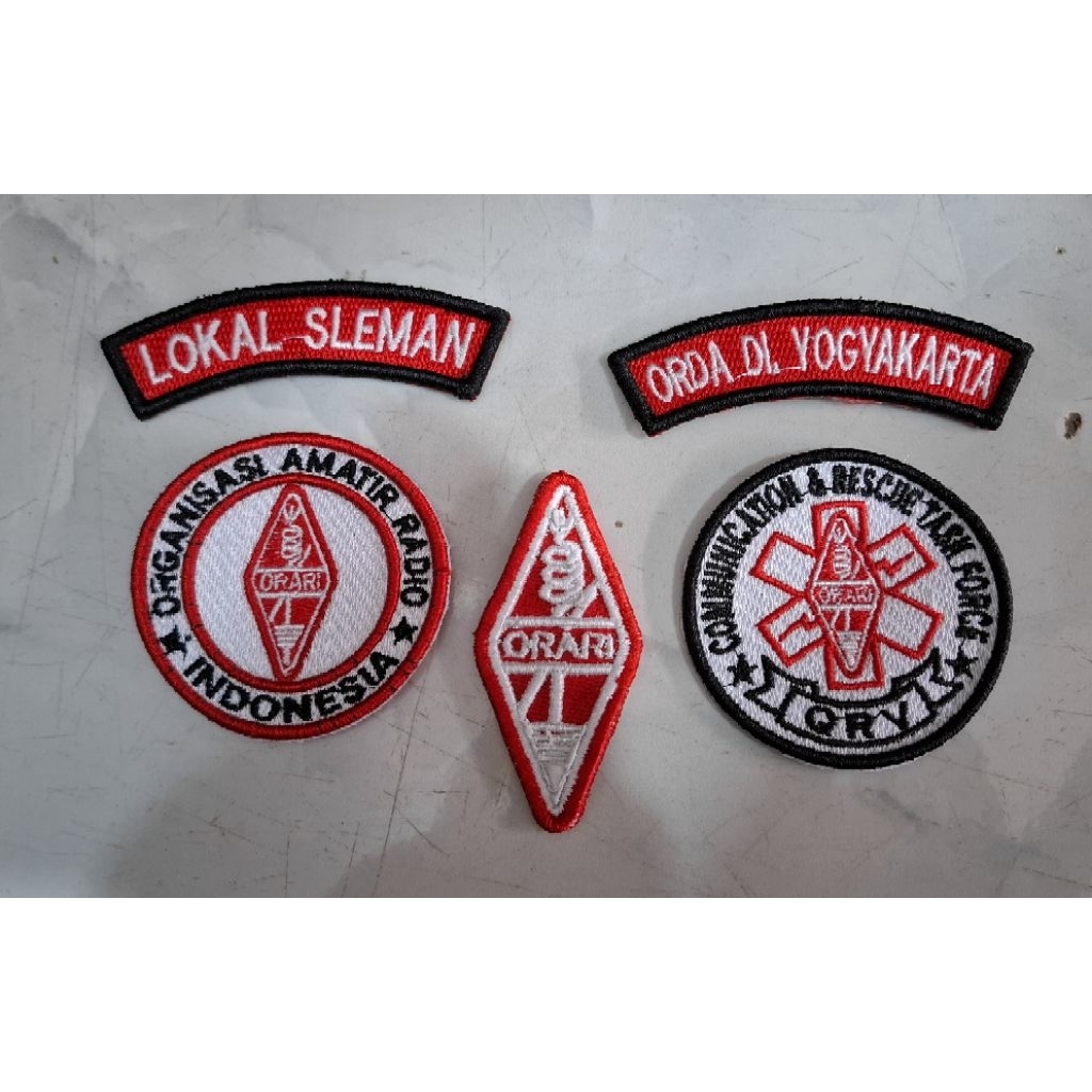ATRIBUT ORARI BORDIR TIMBUL 1 SET. LOGO ORARI TIMBUL. BAGDE ORARI
