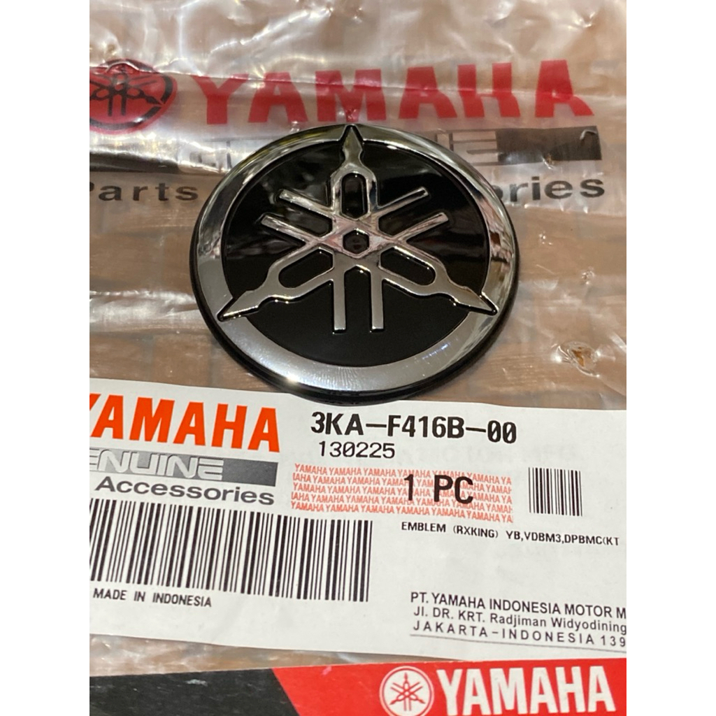 LOGO EMBLEM GARPUTALA SILVER CHROME TANGKI RXKING RX KING ORIGINAL YAMAHA 3KA-F416B-00