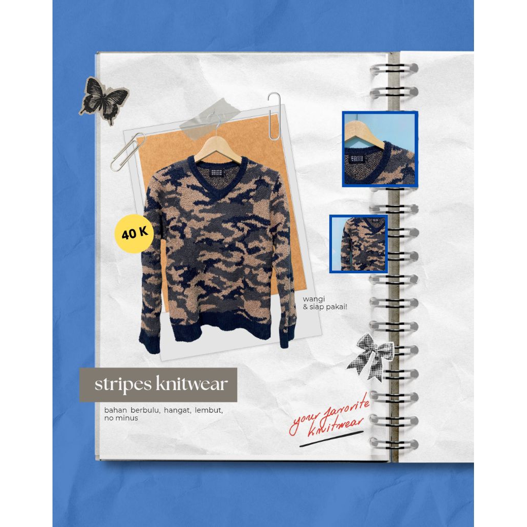 Stripes knitwear, Motif Army merk POLITIX