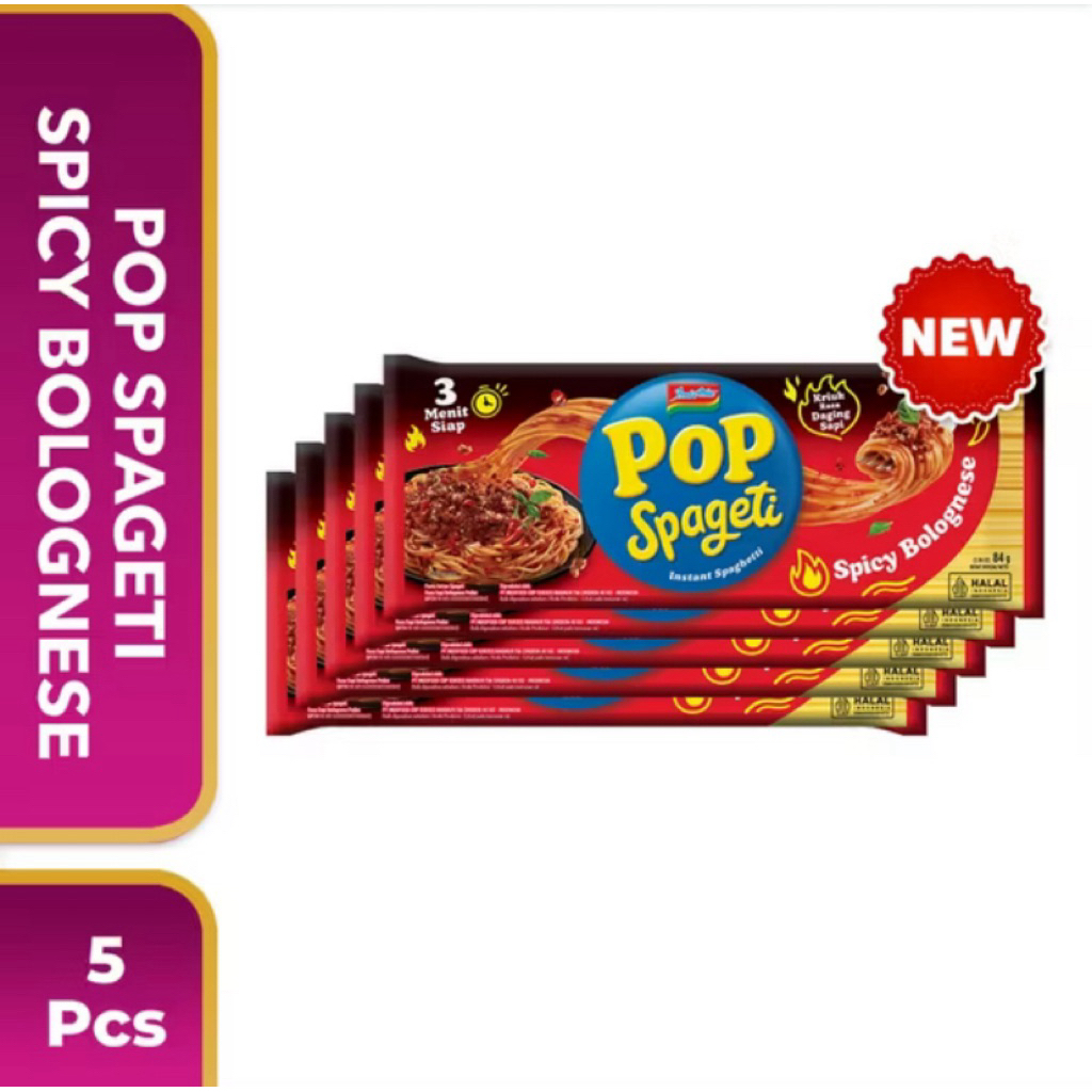 

Pop Spageti Spicy Bolognese 5 pcs – Spageti Instan Pedas Gurih Siap Saji