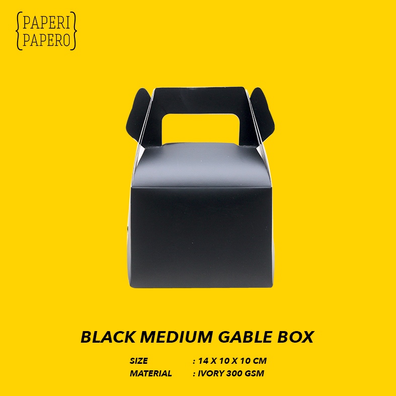 

Medium Black Gable Box - Boks Kotak Hampers Souvenir Hitam (1 pcs)