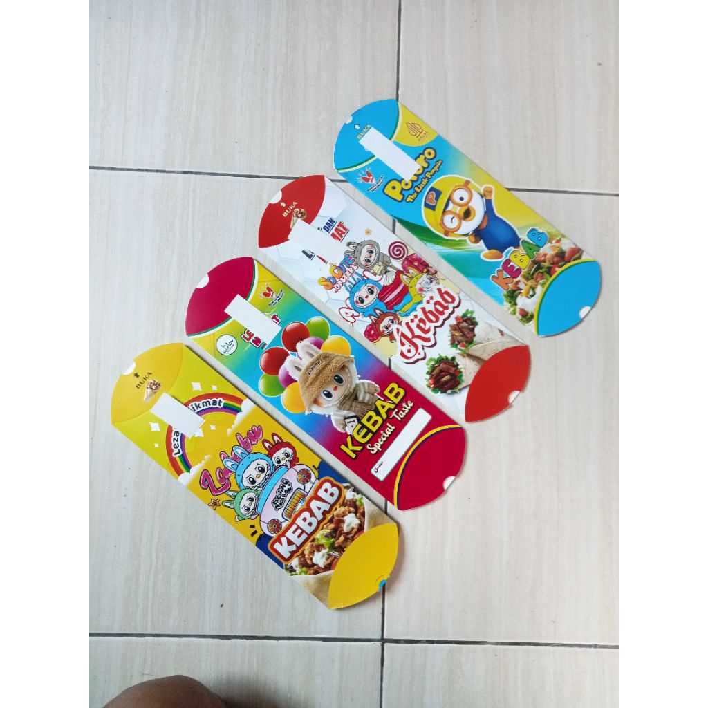 

Murah !! 100pcs kemasan kebab ivory tebal motif LABUBU uk 24x9