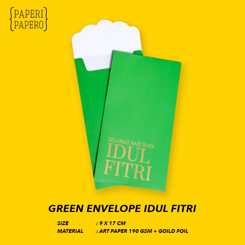 

Amplop Idul Fitri Hijau Foil Emas (9 x 17 cm) Isi 5 pcs - Envelope Ramadhan Eid Mubarak Polos Murah