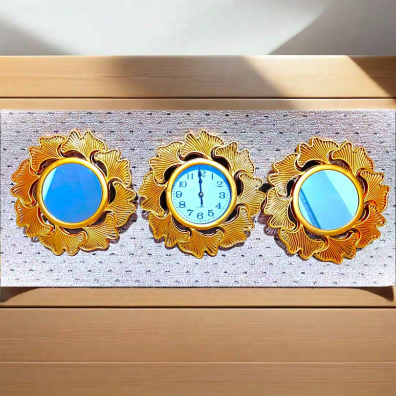 Kaligrafi Hiasan Dinding Aesthetic & Jam Kaca Cermin Lafadz Allah Muhammad Pajangan Dekorasi Dinding