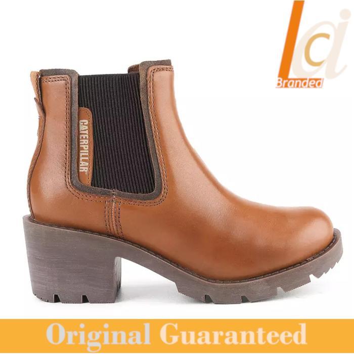 Sepatu Heels Boots Wanita Original Caterpillar Rewrite Chelsea - Cashew