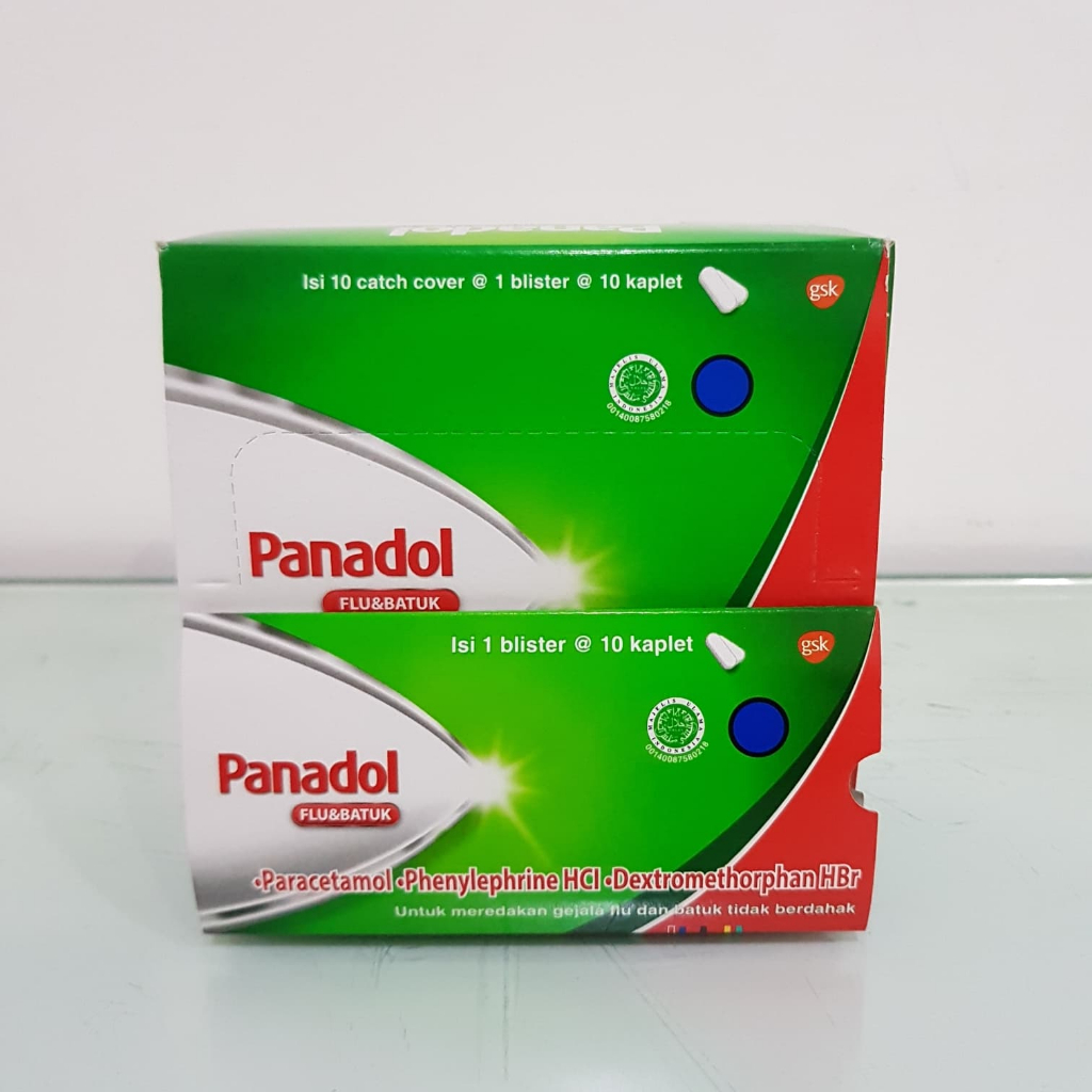 Panadol Hijau Merah Flu dan Batuk Per Strip 10 Tablet