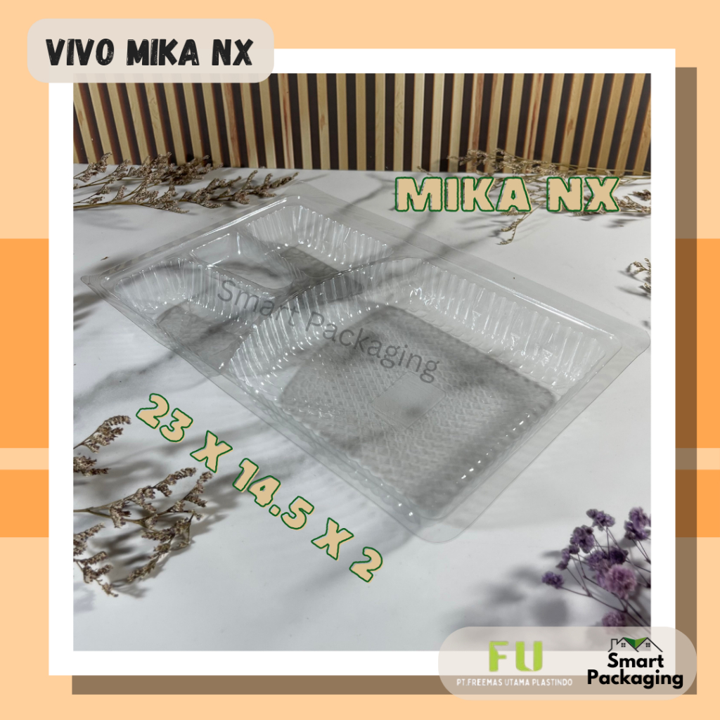 [ISI 100 PCS] VIVO Mika NX / Mika 23x15 / Mika Persegi Panjang Sekat 4 / Mika Plastik Tebal / Mika S