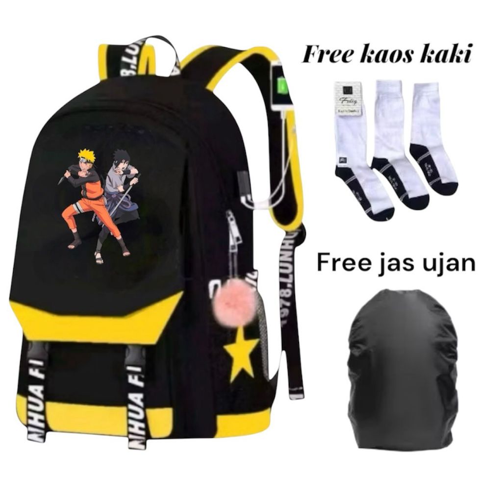 Tas Ransel Sekolah Anak naruto Tas sekolah anak laki laki sd smp Tas anime anak laki laki Tas punggu