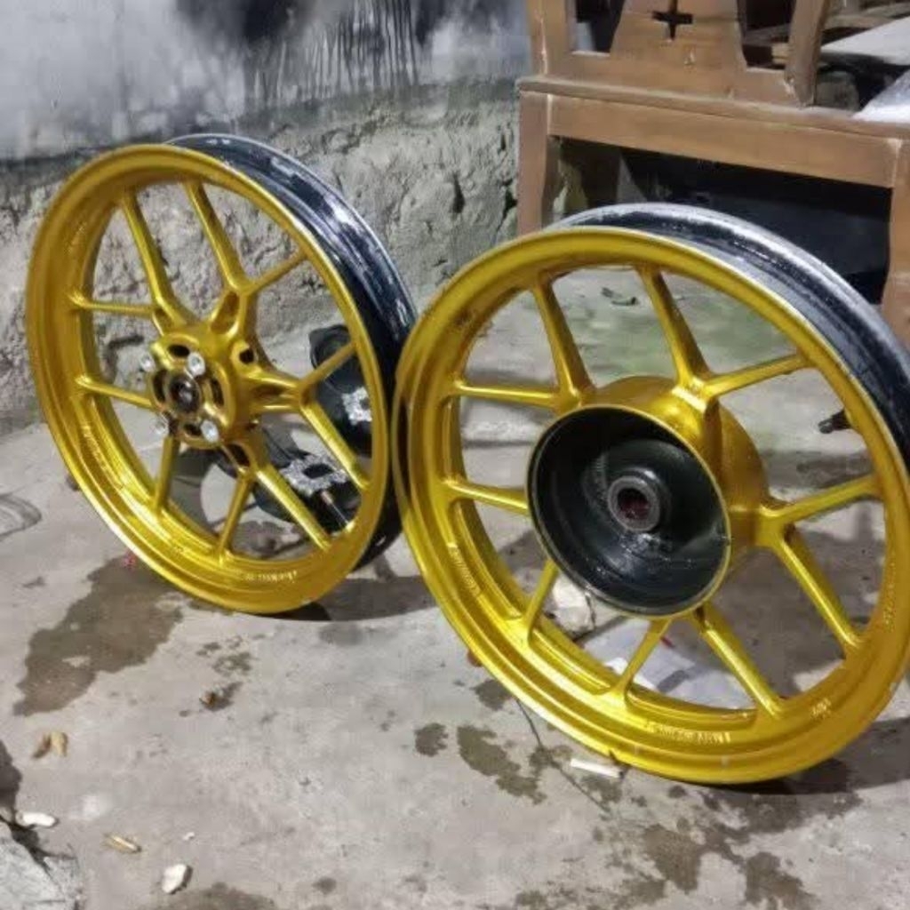 PELEK VELG DEPAN+BELAKANG VARIO 125 LED OLD PNP VARIO 150 WARNA GOLD ORIGINAL COPOTAN