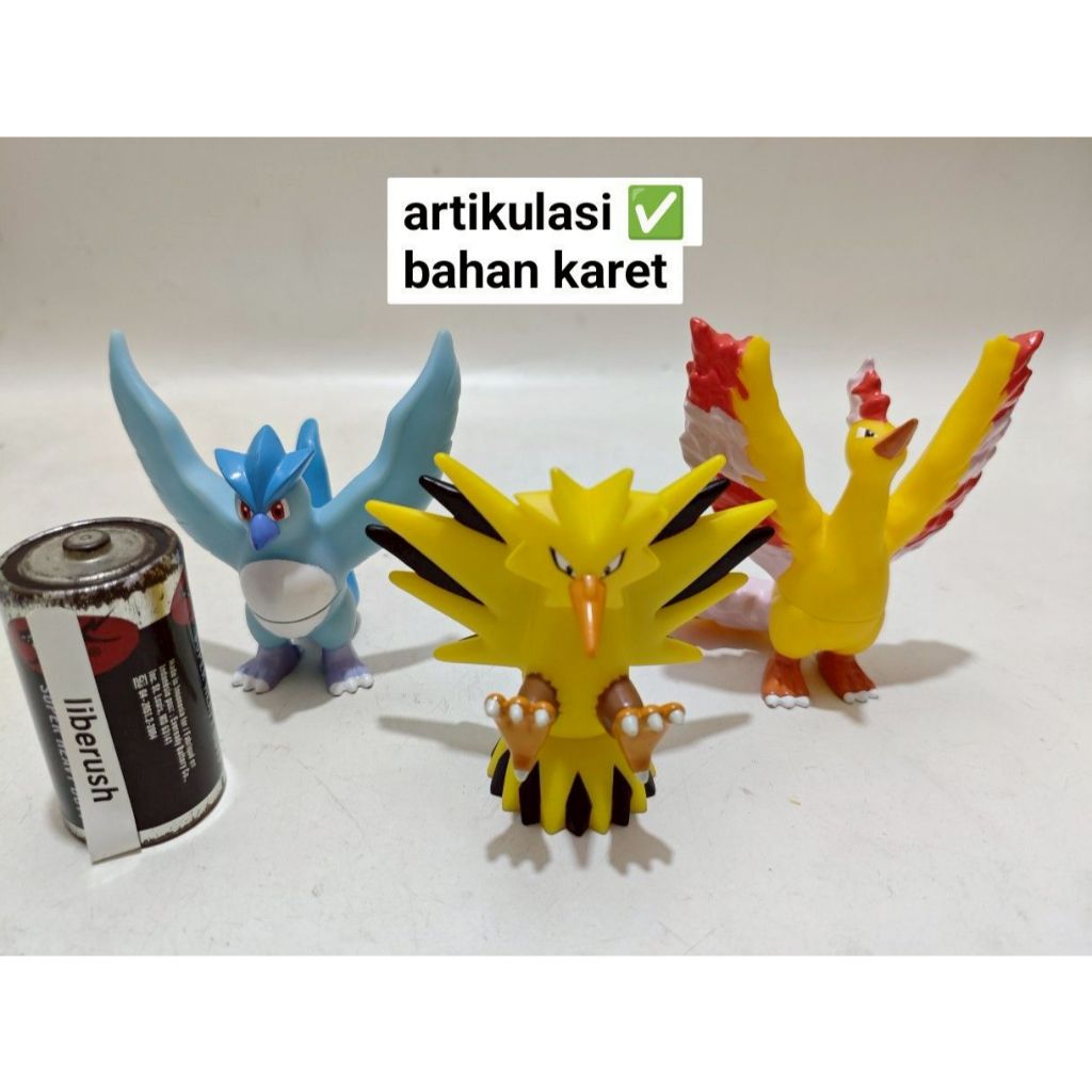 Set nintendo candy toy rubber pokemon legendary articuno zapdos moltres pokemon fire red leaf green 