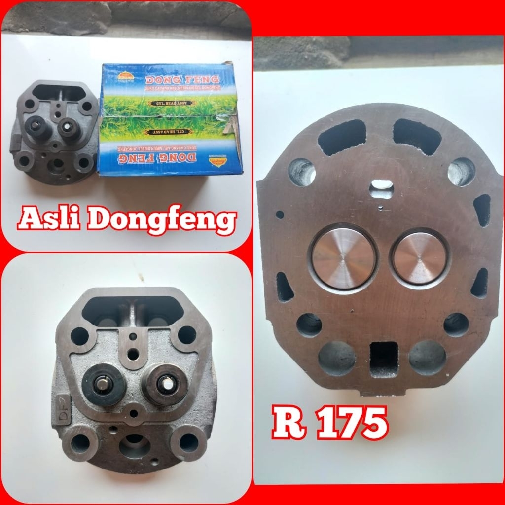 R175 cylinder head komplit mesin diesel Dongfeng 7pk ASLI DONGFENG