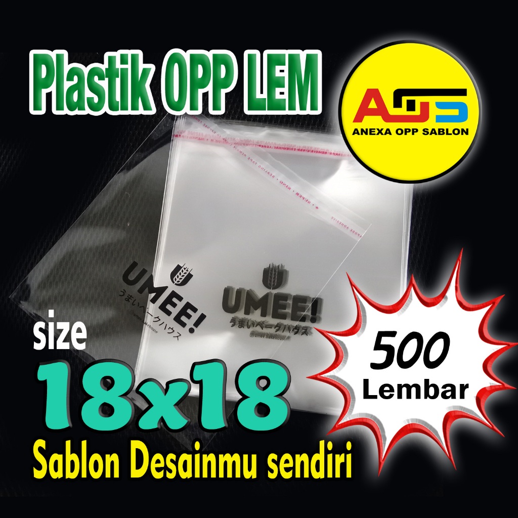 

Plastik OPP 18x18 Tebal, kemasan Roti/Bakery Sablon Custom