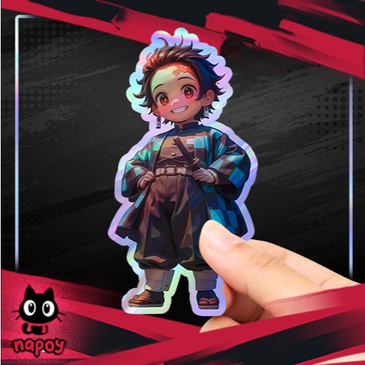

Stiker Hologram Anime Demon Slayer Tanjiro Kamado Realis