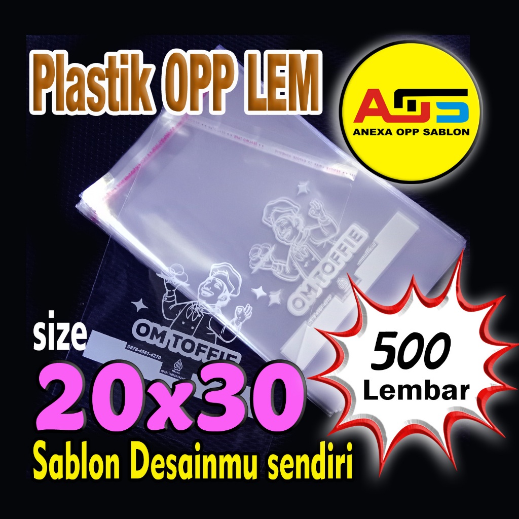 

Plastik OPP 20x30 Tebal, kemasan Roti/Bakery Sablon Custom