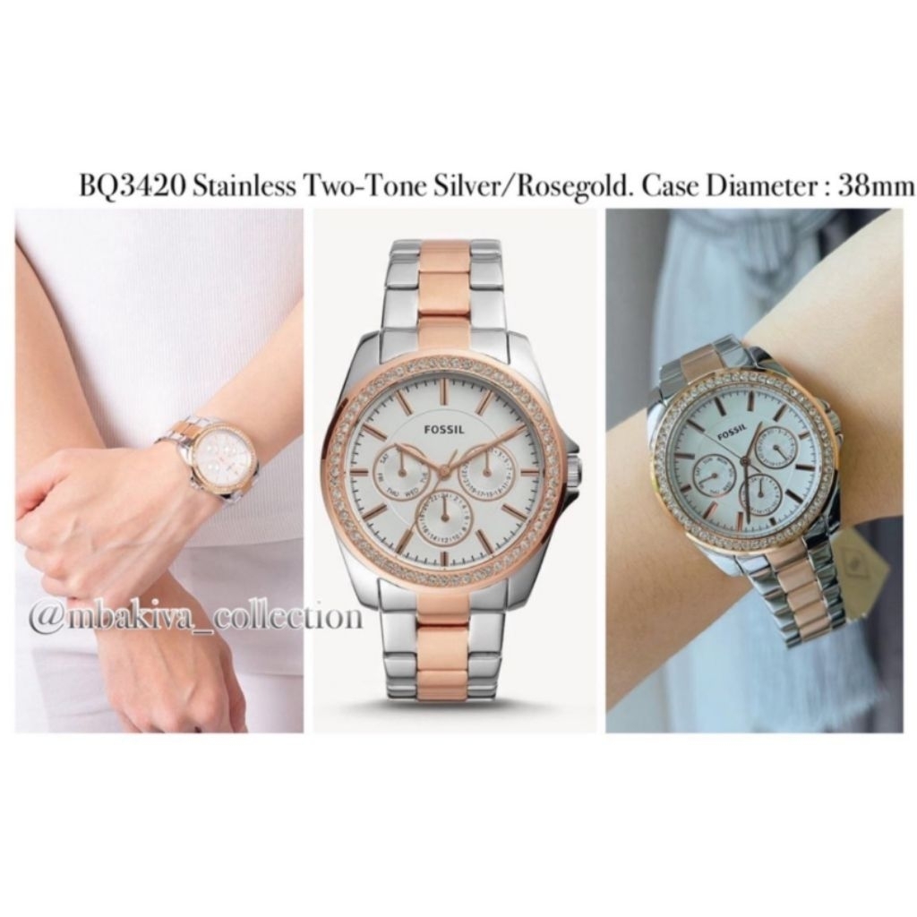 FOS BQ3420 Stainless Two-Tone Silver/Rosegold