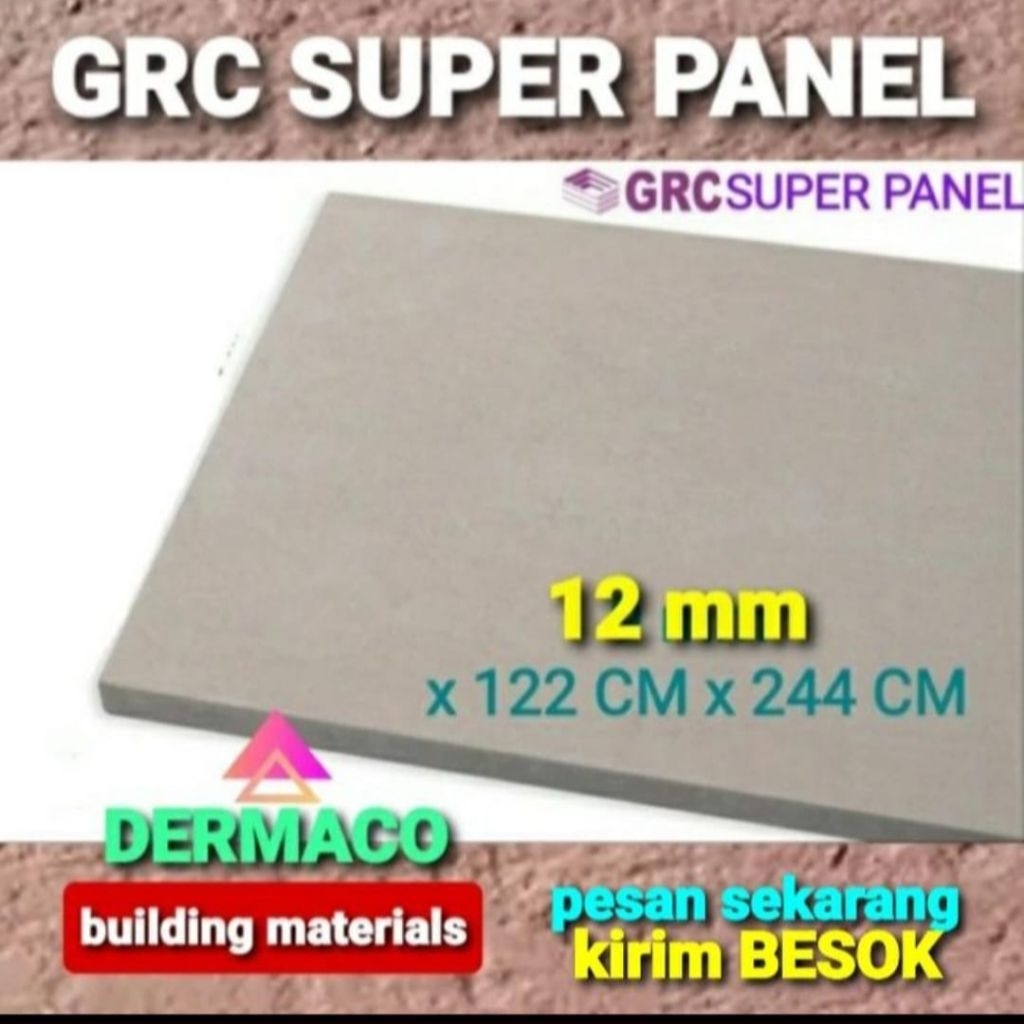 GRC BOARD 12mm  122cm x 244cm / GRC SUPER PANEL / PAPAN FIBER SEMEN GRC