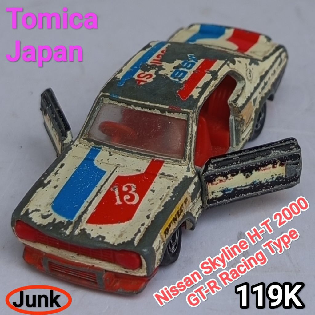 Diecast Vintage Tomica Japan Nissan Skyline HT 2000 GTR Racing Type Hakosuka Loose Junk