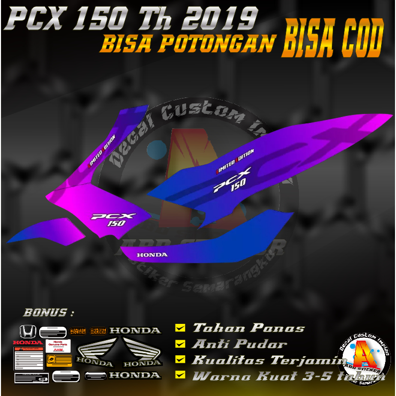 Stiker Decal Motor Honda PCX 150 - Decal Stiker PCX Th 2019 Bunglon |KODE A065