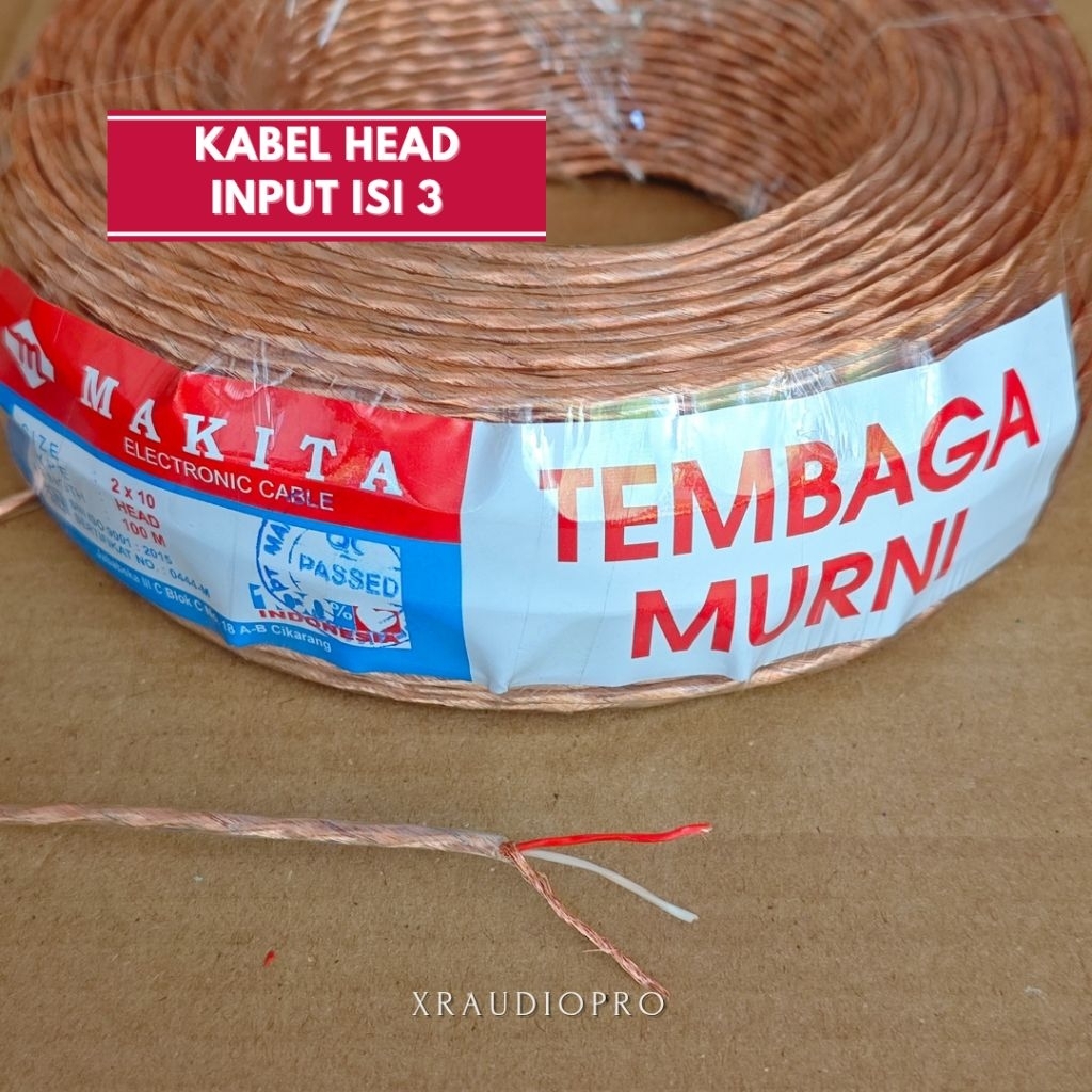 kabel head kabel input isi 3 per meter tembaga murni