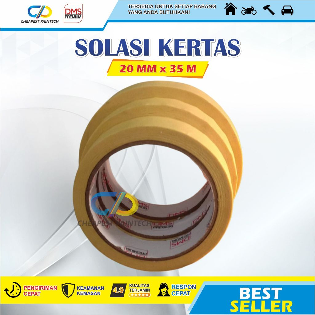 

LAKBAN KERTAS DMS ISOLASI SOLASI KERTAS 20 mm x 35 M
