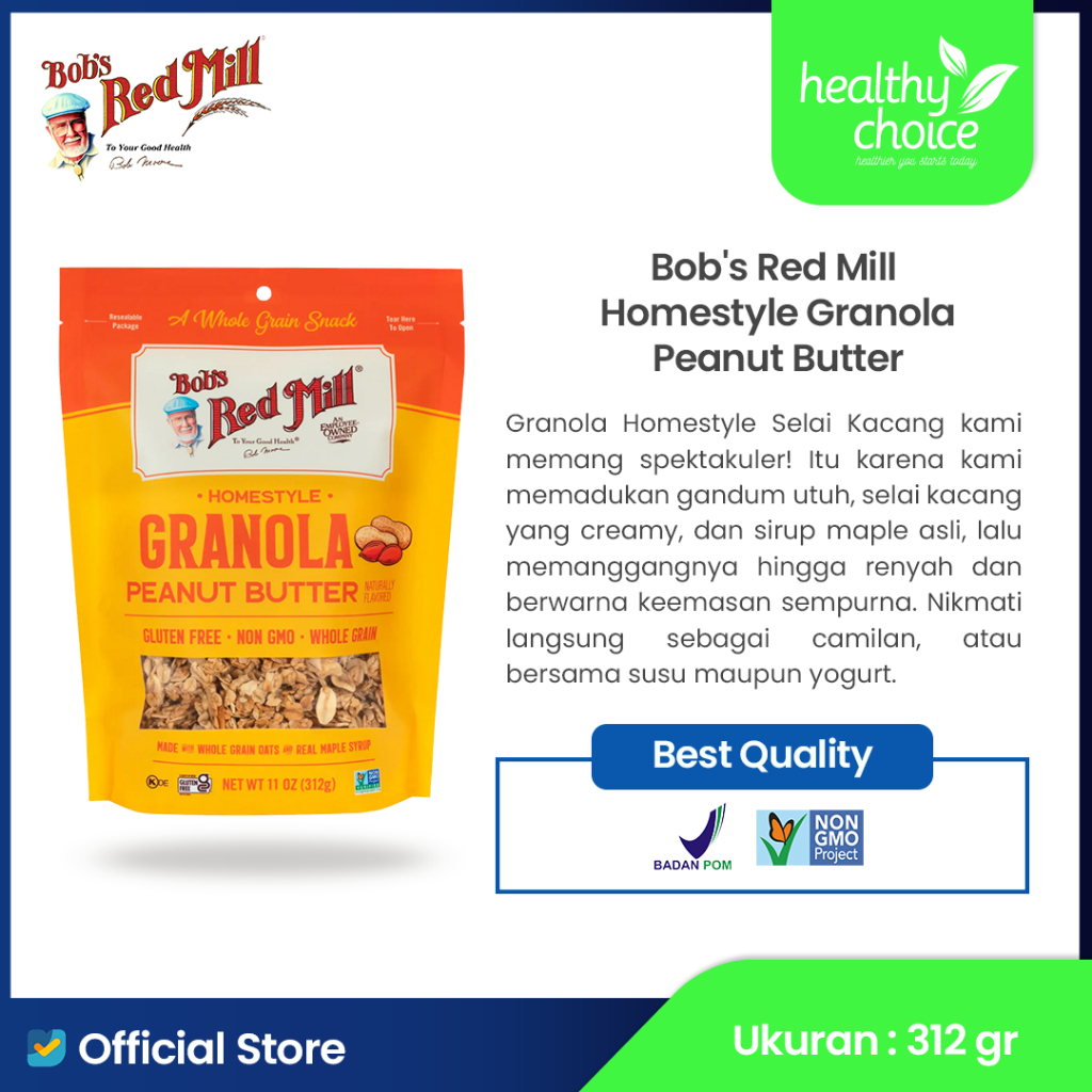 

Bob's Red Mill Gluten Free Peanut Butter Homestyle Granola 312 gr