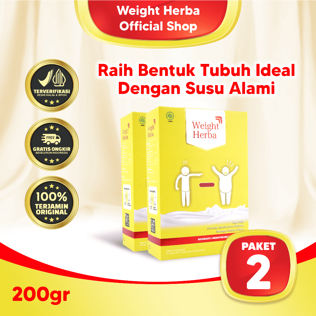 

Weight Herba Paket 2 Box - Suplemen Alami untuk Meningkatkan Berat Badan & Nafsu Makan BPOM Halal