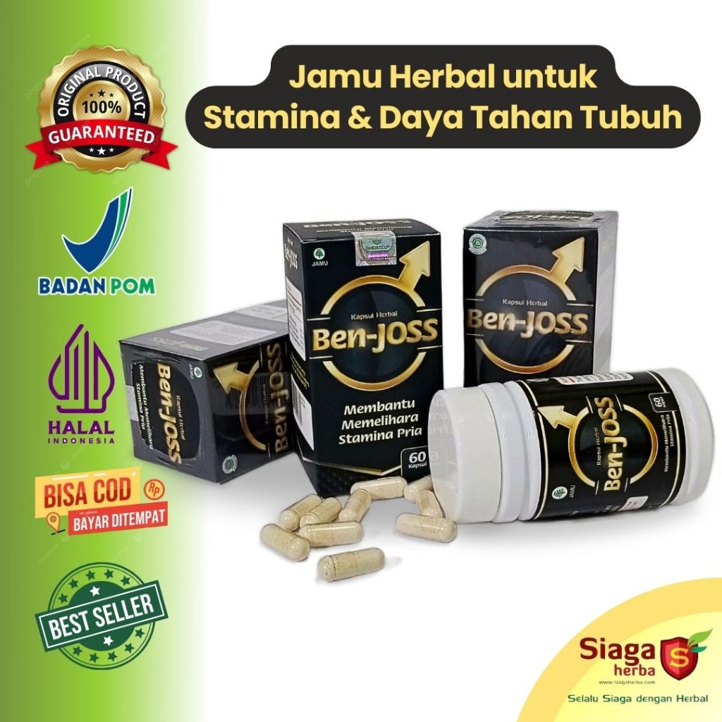 Herbal Stamina BEN JOSS Al-Ghuroba Purwoceng Pasak Bumi, Kejantanan, Stamina, Kebugaran, 60 Kapsul