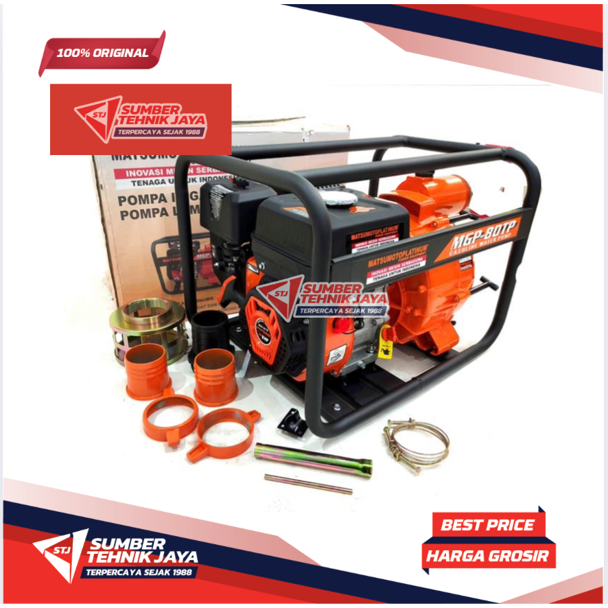 Pompa Lumpur MGP - 80 TP Gasoline Water Pump Trash Pump Matsumoto