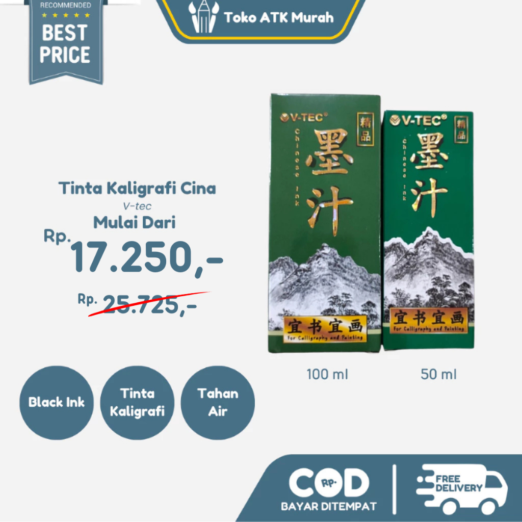 

Tinta Cina Merk V-tec 100ml