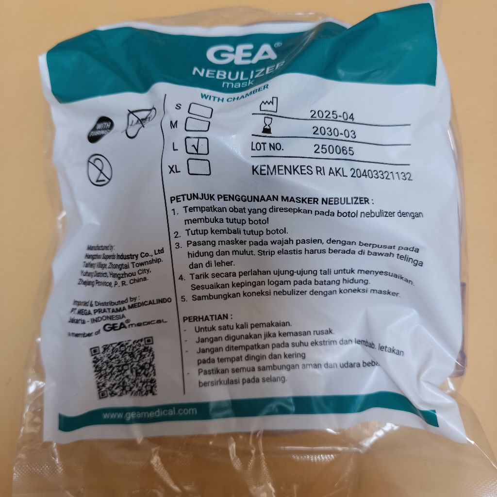 GEA Nebulizer Mask Gea Masker Nebuliser Masker Uap