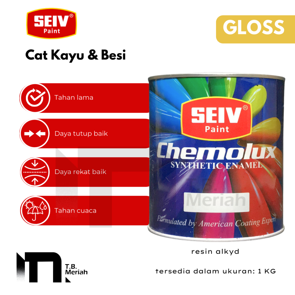 Cat Seiv Cat Kayu & Besi 1 Kg BLOSSOM CREAM Series Gloss - Ready Mix Warna SEIV