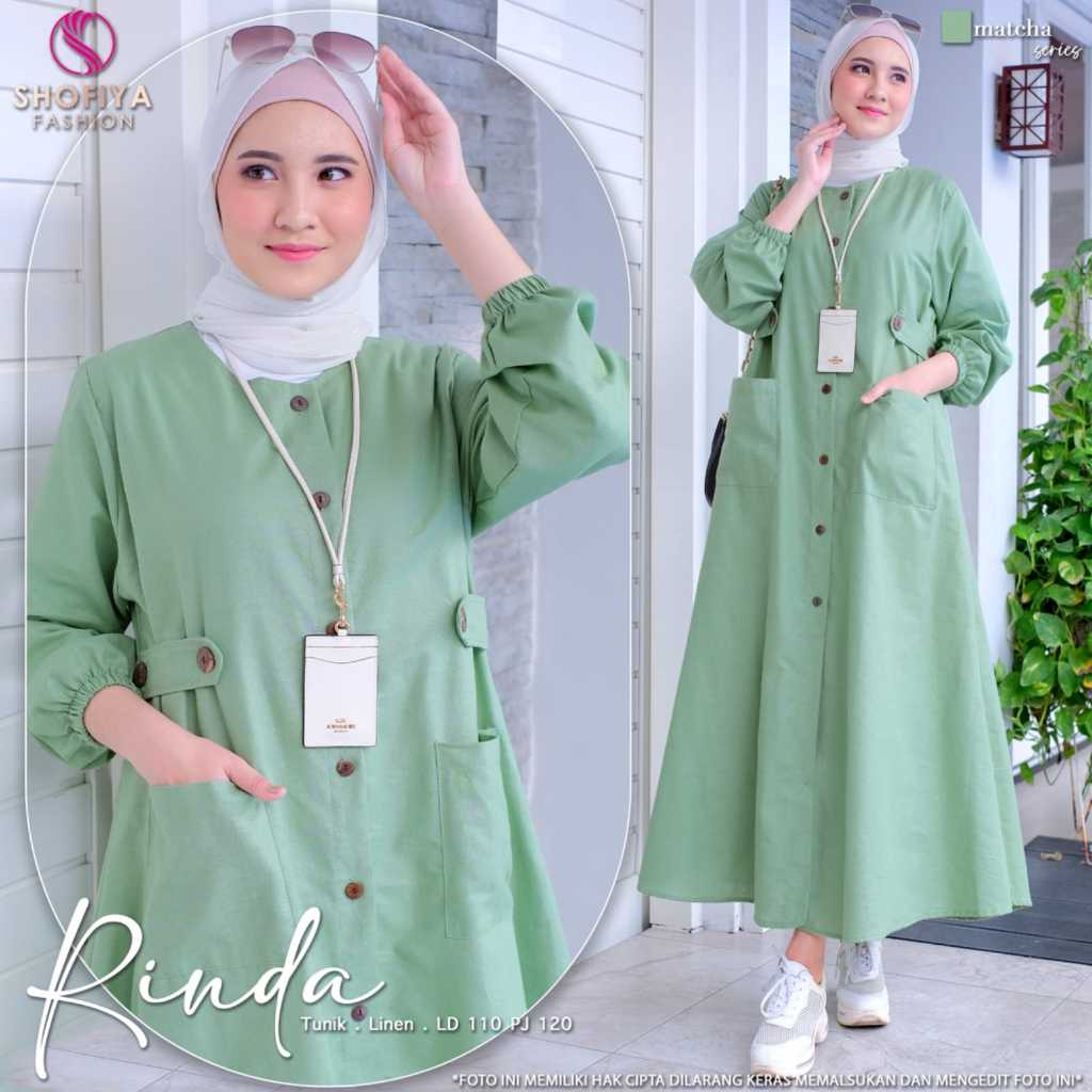 Shofiya Rinda Gamis Midi Wanita Ramping Polos