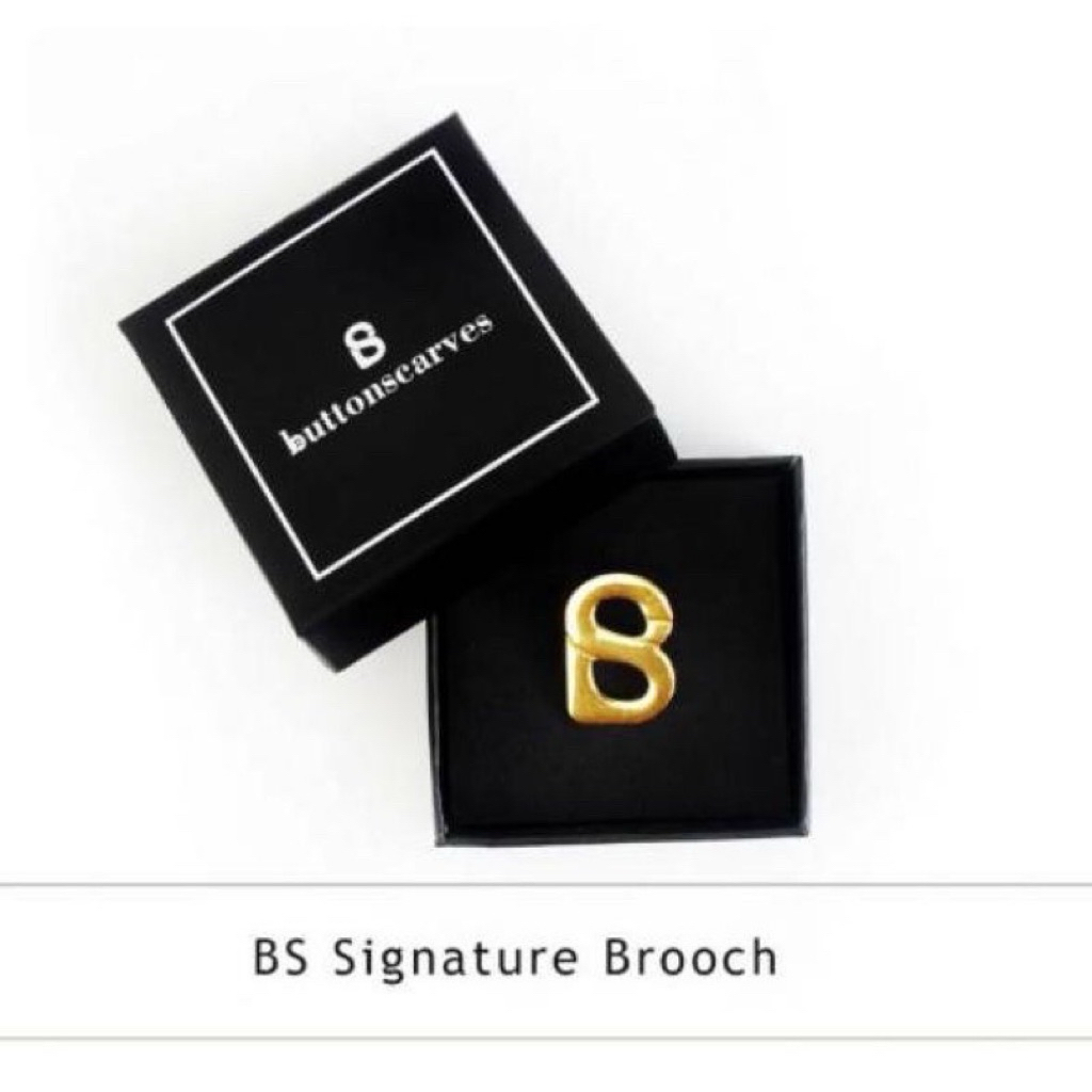 [NEW] ORIGINAL Buttonscarves Signature Brooch Everyday Mate Gold BS Button Scarf B Bros Pin Hijab Br