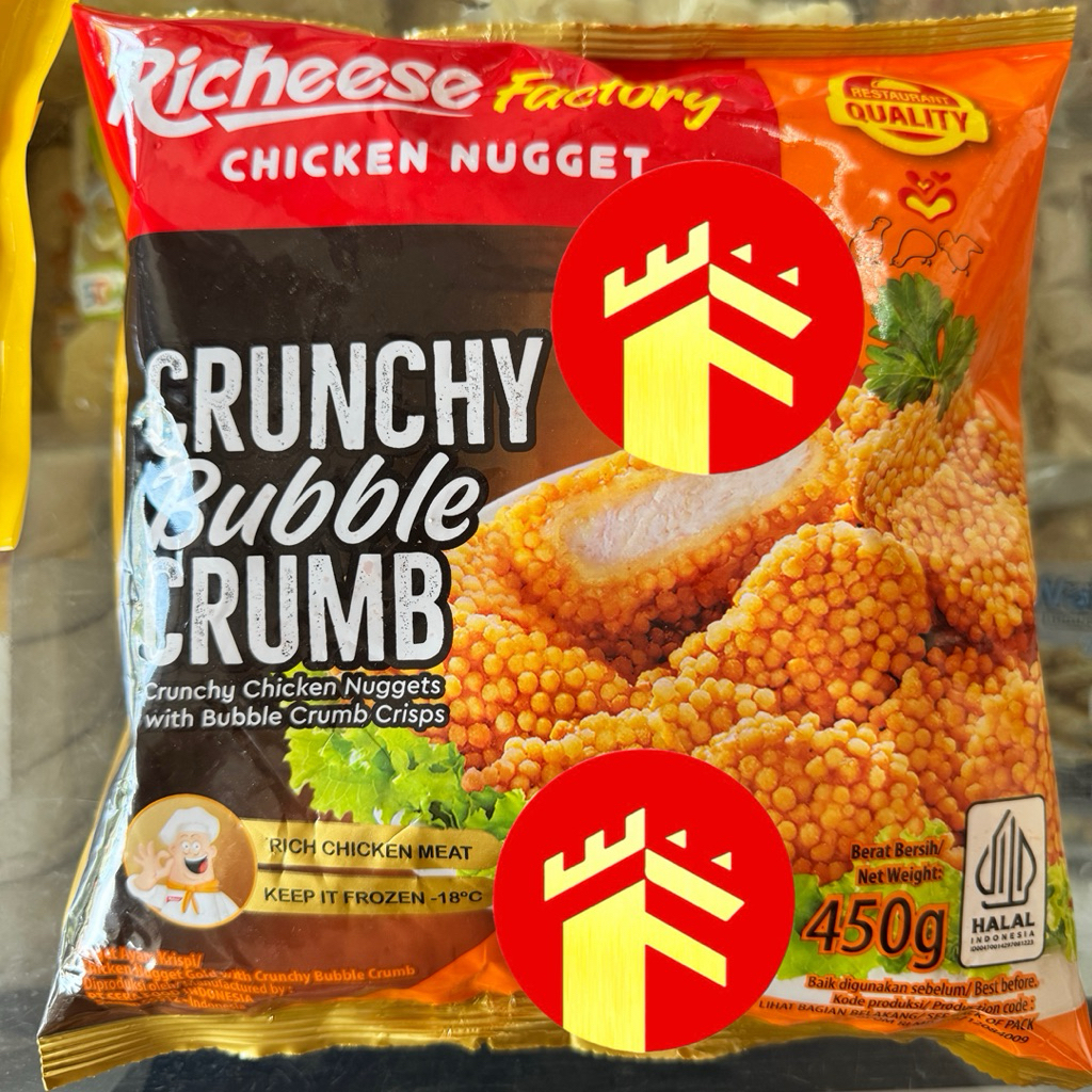

RICHEESE CRUNCHY BUBBLE CRUMB NUGGET 450 GR CHICKEN NUGGET CRISPY BUBBLE RICHEESE 450 GR NAGET AYAM CRISPY