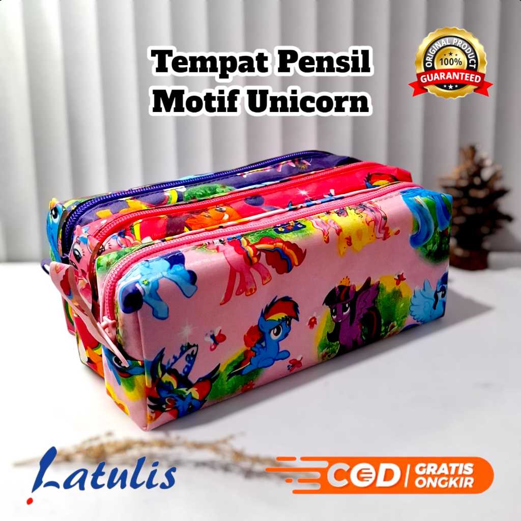 

KOTAK PENSIL KAIN RESLETING KARAKTER UNICORN LUCU