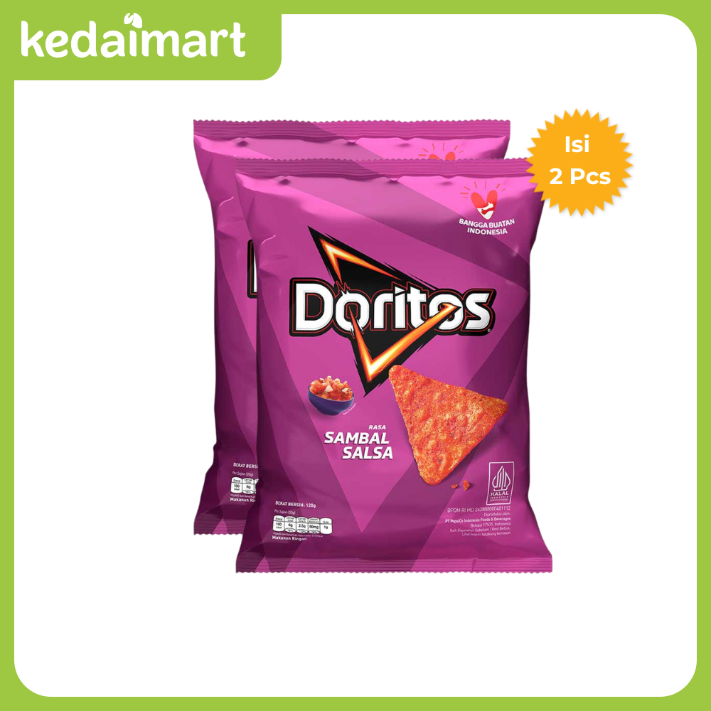 Doritos Snack Tortilla Chips Rasa Sambal Salsa 120 Gram X 2 Pcs