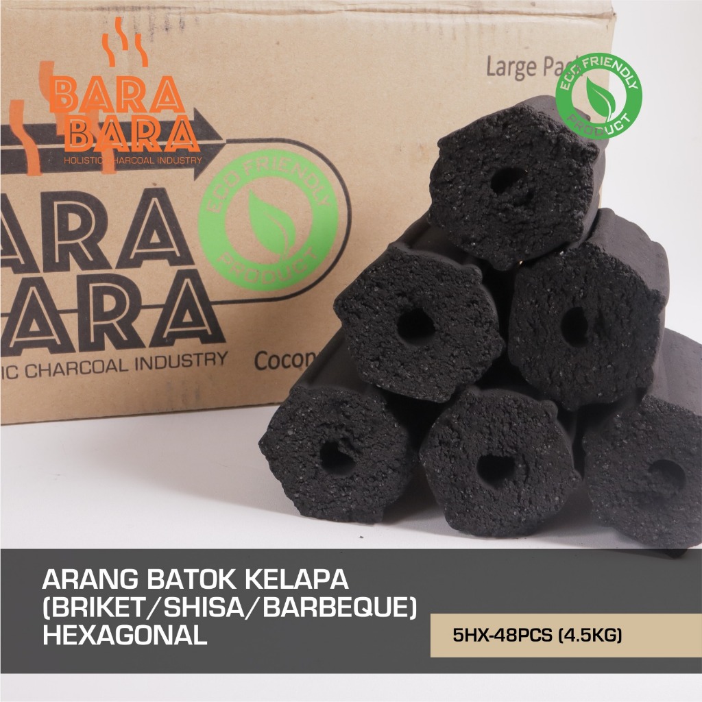 

Arang Briket Kelapa Premium Hexagonal 5cm | 4,5Kg