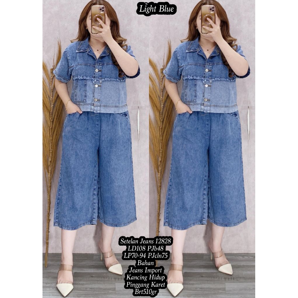 FC 12828 Setelan 7/8 jeans kulot