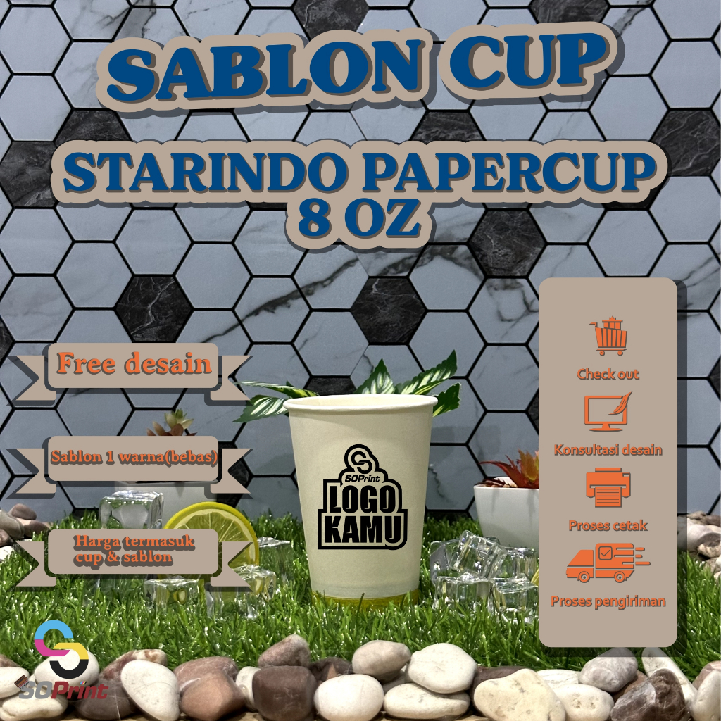 SABLON PAPER CUP STARINDO 8 OZ | SABLON CUP HOT | CUSTOM PAPER CUP | CUSTOM CUP HOT