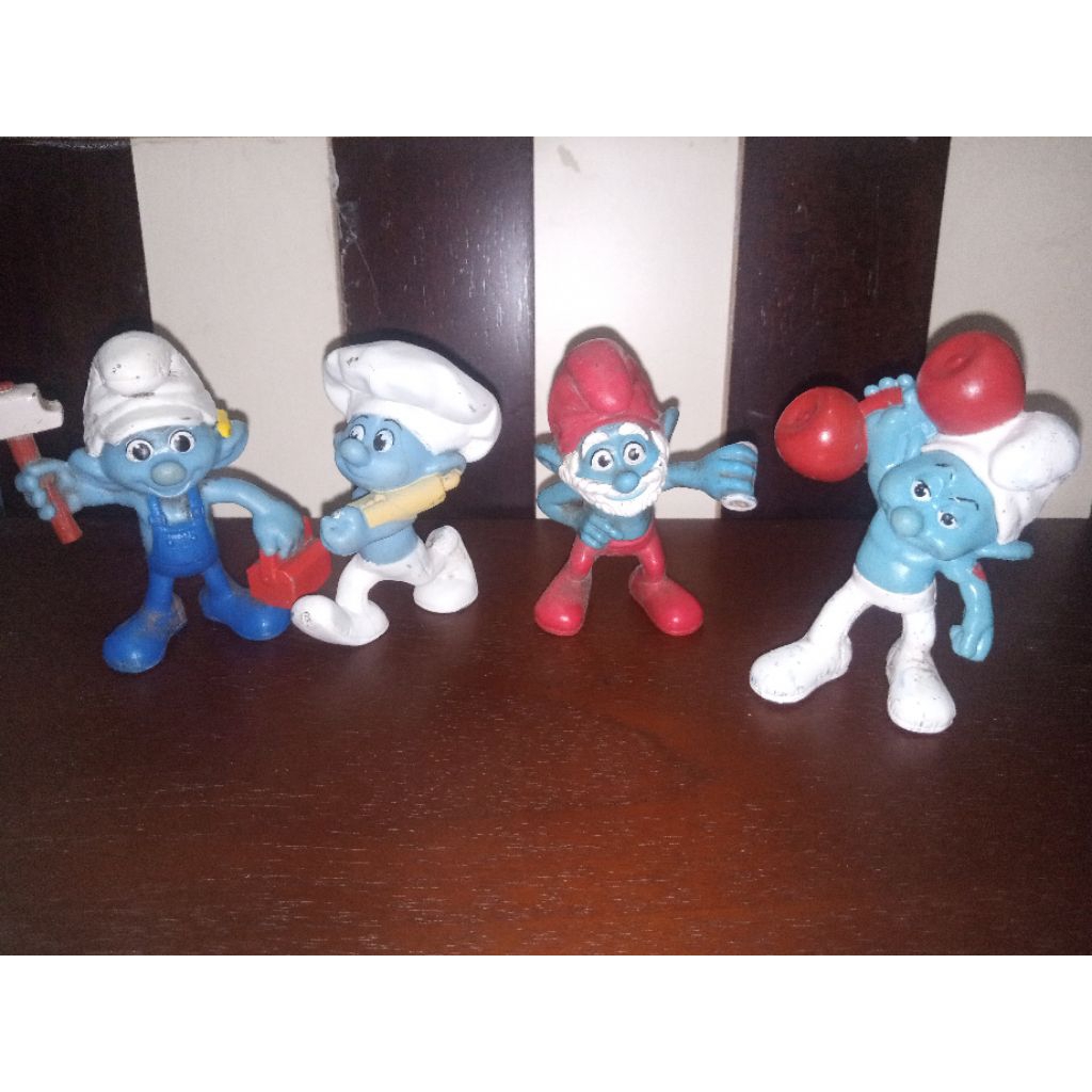 Mainan PL Smurf Karet Padat.Koleksi.Pajangan