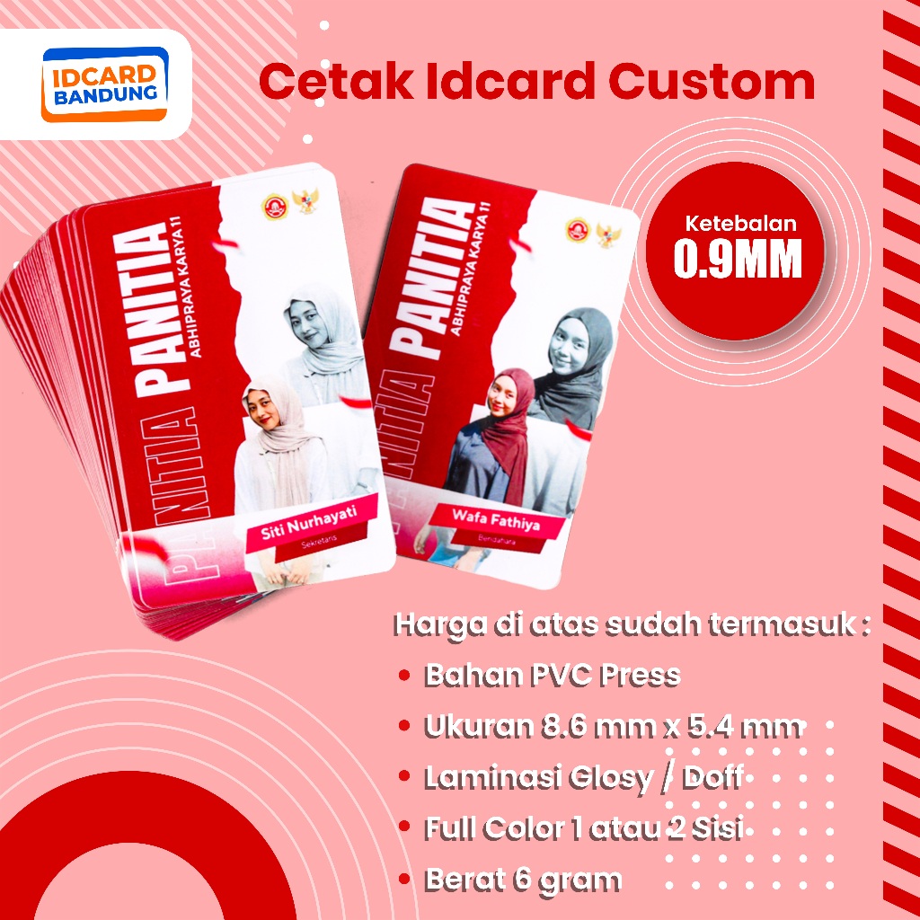 

CUSTOM IDCARD BERKUALITAS PREMIUM STANDAR ISO 0,9MM