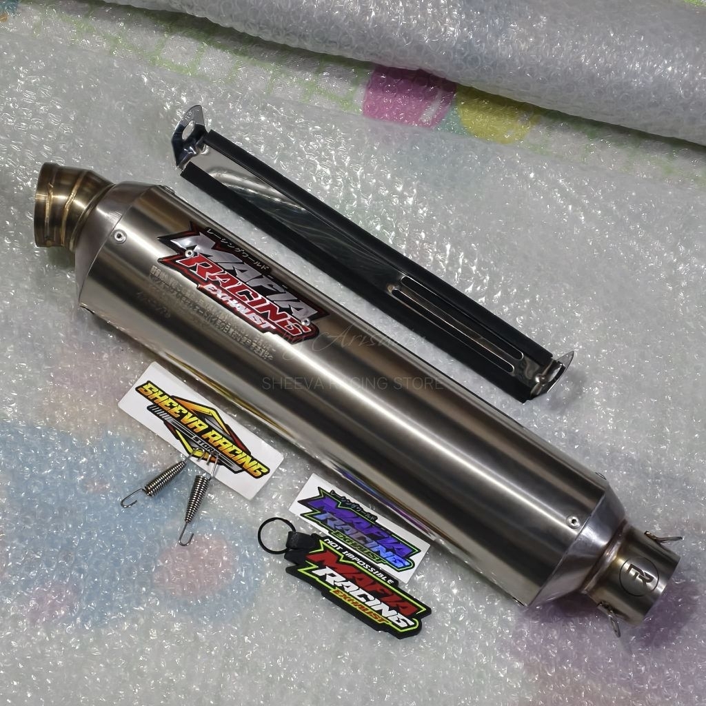 SLINCER KNALPOT RACING MAFIA ORIGINAL TYPE MODEL OVAL LONG 35CM SUARA BASS ADEM KALEM BAHAN TEBAL