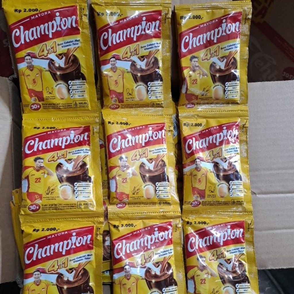 

CHAMPION 4in1 SERBUK MINUMAN RASA COKLAT 1 RENCENG