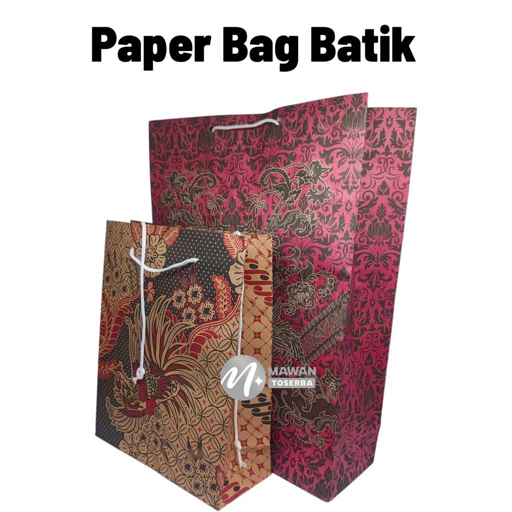 

Paper bag/Tas Kertas Batik Kecil 20x25 Tanggung 25x35 ( 1pak/12pcs )