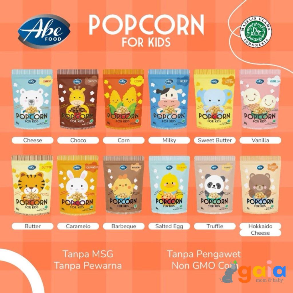 

Abe Food Popcorn For Kids 80gr | Cemilan Anak